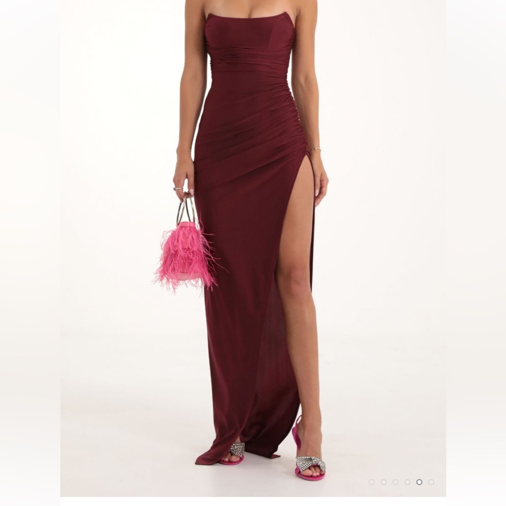 Lucy in the sky strapless corset dress, maxi